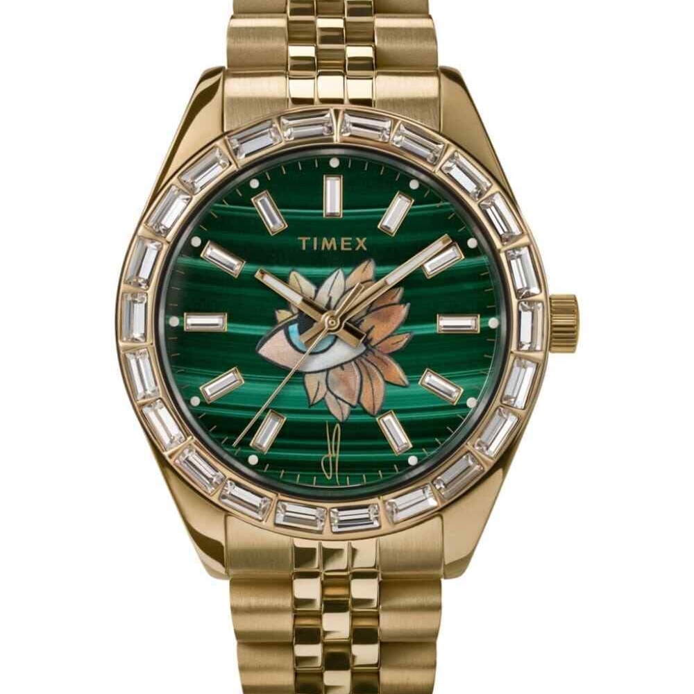 JACQUIE AICHE TIMEX MALACHITE FLOWER TRIBE EYE WATCH